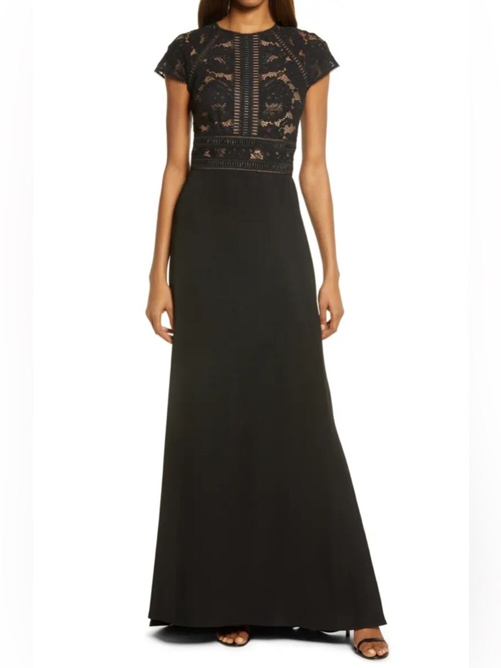 Tadashi Shoji Catherine Lace Bodice Gown in Black 6